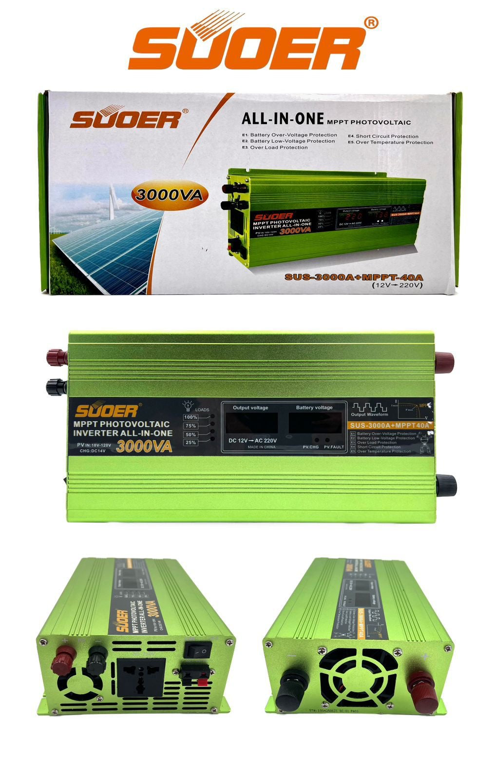 Suoer MPPT Solar Inverter 3000Va Builtin 40A MPPT Controller SmartEshop.Pk