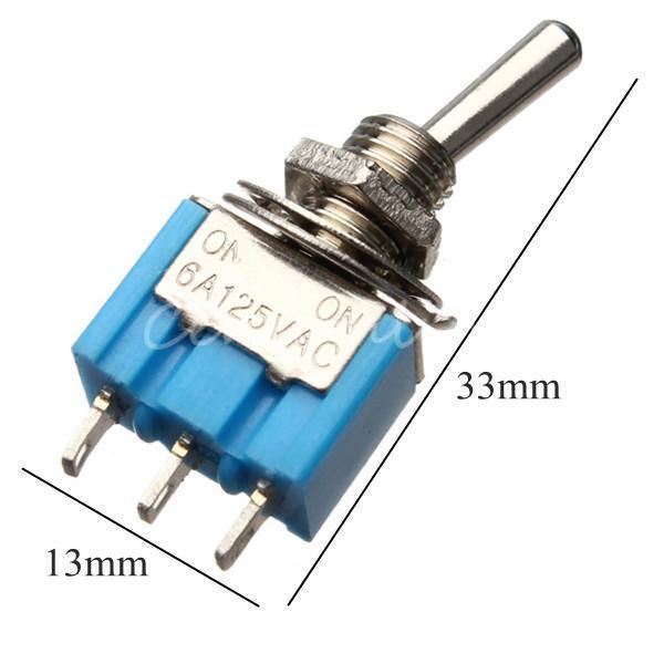 3 Pins SPDT Toggle Switch AC 125V 6A ON/ON 2 Position - SmartEshop.Pk