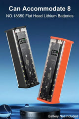 18650 Power Bank 8 Slots 18650 DIY Battery Storage Box Digital Display Dual Fast Charge USB Type C Interface Battery Holder Case SmartEshop.Pk