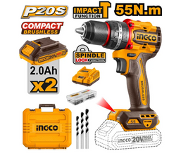 Ingco 20V Compact Brushless Cordless Impact Drill CIDLI20558 SmartEshop.Pk