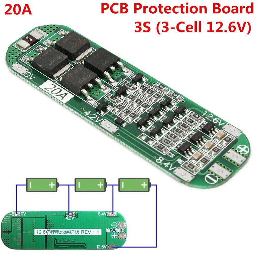 3S BMS 20A Li-ion Lithium Battery 18650 PCB Charger Protection Board - SmartEshop.Pk