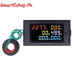 6 IN 1 80-300V AC Digital Voltmeter Ammeter Power KWH Meter Watt Meter 100A 4 Colors LCD Display - SmartEshop.Pk
