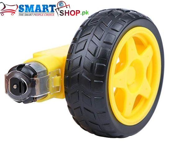 Smart Robot Car Tyre Wheel Gear Motor Set DC 3-6V - SmartEshop.Pk