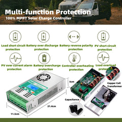 PowMr MPPT Solar Charge Controller 60 amp 48V 36V 24V 12V Auto - Max 160VDC Input, LCD Backlight Solar Charge Controller SmartEshop.Pk