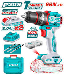 TOTAL TIDLI20668 Compact Brushless Cordless Impact Drill 20V – Powerful Heavy Duty Drill Machine SmartEshop.Pk