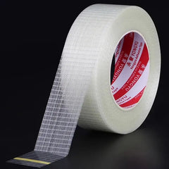 Fiber Glass Transparent Tape Grid Style Mesh Single Side Adhesive Avionics Lithium Battery Pack Packing Tape Fixed High Viscosity Packing Tape SmartEshop.Pk