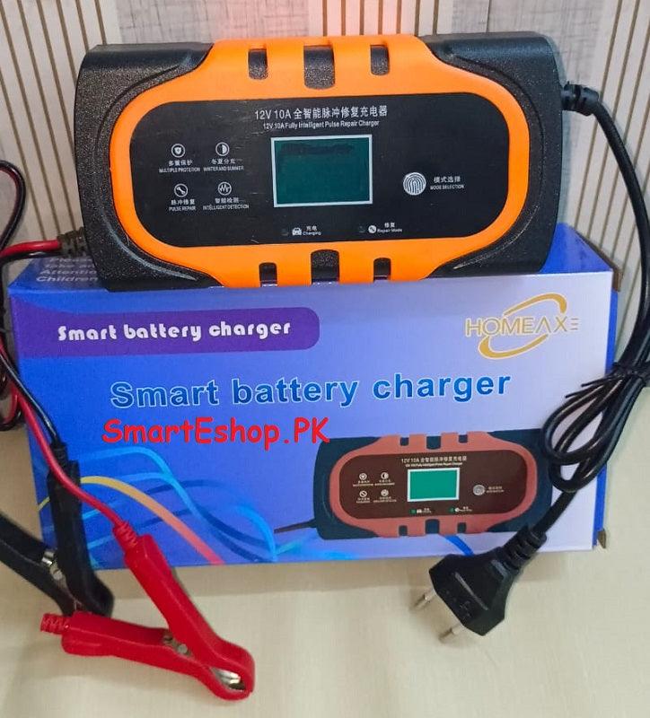 Homeax Smart Battery Charger Dc12V 10A - SmartEshop.Pk