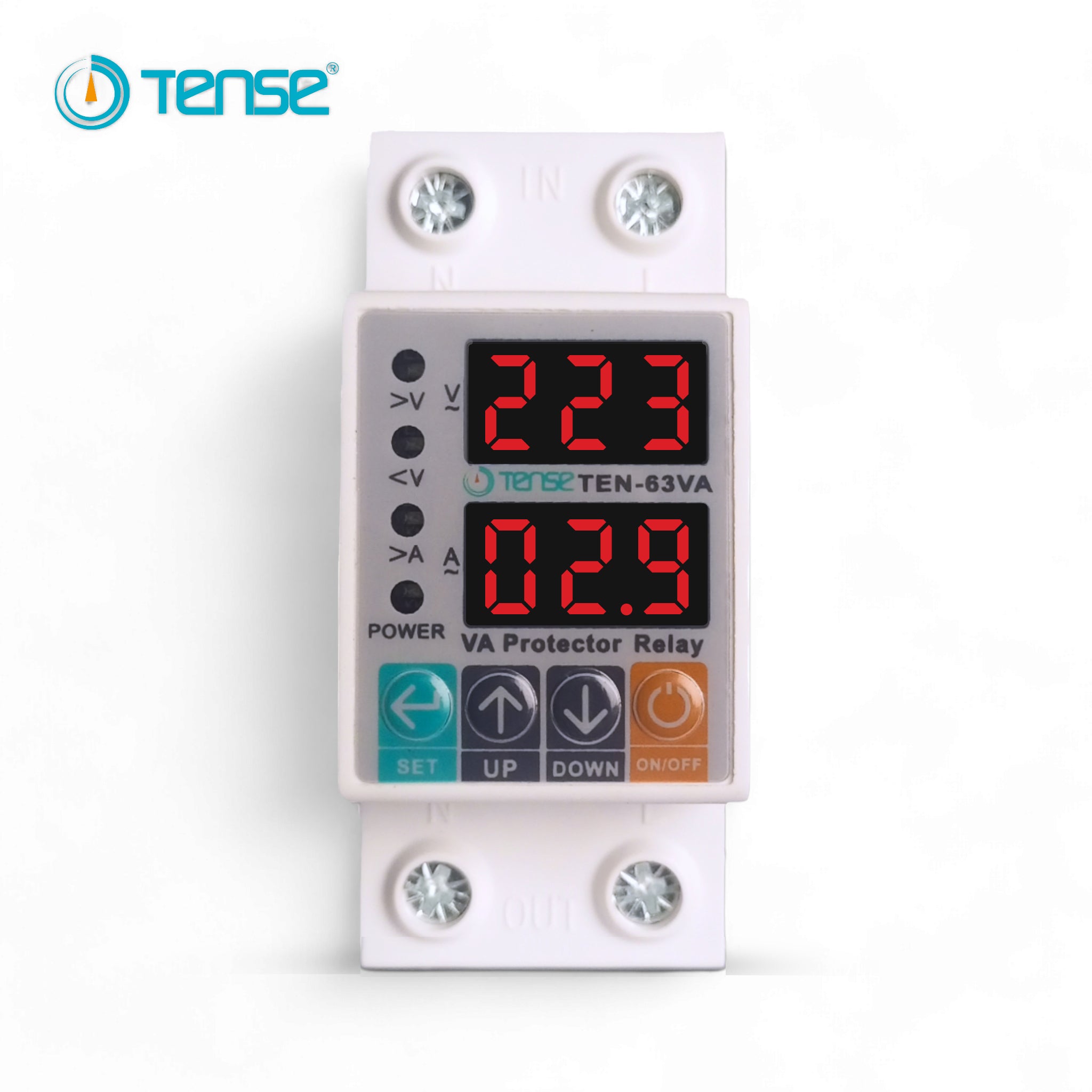 Tense TEN-63VA 2in1 Adjustable Over & Under Voltage Protector Ampere Protector SmartEshop.Pk