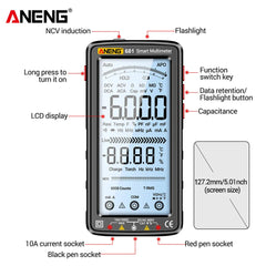 ANENG 681 Rechargable Digital Professional Multimeter Non-contact Voltage Tester AC/DC Voltage Meter LCD Screen Current Tester SmartEshop.Pk