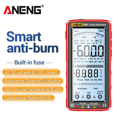 ANENG 681 Rechargable Digital Professional Multimeter Non-contact Voltage Tester AC/DC Voltage Meter LCD Screen Current Tester SmartEshop.Pk
