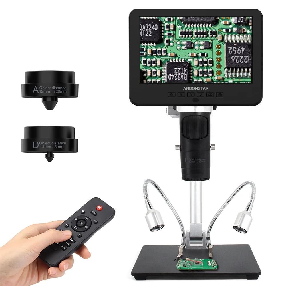 Andonstar AD246SM Trinocular 2000X UHD 2160P HDMI Digital Microscope with PC Connection for PCB Solder Check for Phone Repair SmartEshop.Pk