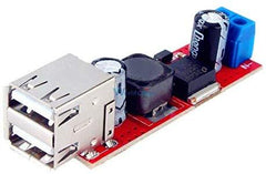 DC 6V-40V To 5V 3A Double USB Charge DC-DC Step Down Converter Module For Vehicle Car Charger LM2596 Dual Two USB (RED) - SmartEshop.Pk