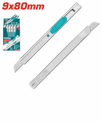TOTAL THT5110906 9mm Snap-Off Blade Knife | 135mm Stainless Steel Utility Cutter with Auto-Lock