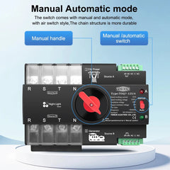 Tomzn TOQ7 4P-125A AC Three Phase Din Rail 220V Dual Power Automatic Transfer Switch ATS Tomzn