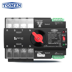 Tomzn TOQ7 4P-125A AC Three Phase Din Rail 220V Dual Power Automatic Transfer Switch ATS Tomzn