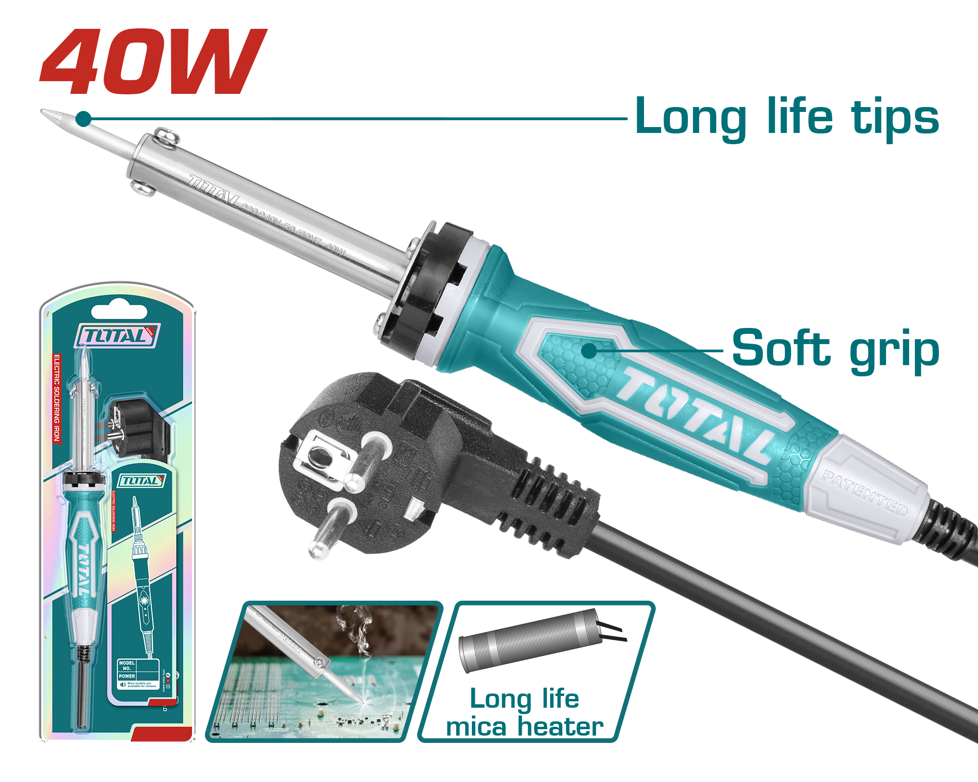 Total Electric Soldering Iron Straight Tip 40W- TET1406 My Store