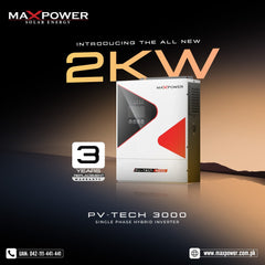 MaxPower PV-Tech 3000 Hybrid Solar Inverter 2kW 12V – Smart Energy Management with 3-Year Warranty SmartEshop.Pk
