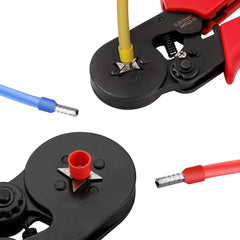 YTH Crimping Plier HSC8 6-46 Self-adjustable Crimping Tools for 0.25-6 mm² AWG 23-10, Square Ferrule Wire Cable End-sleeves Red SmartEshop.Pk