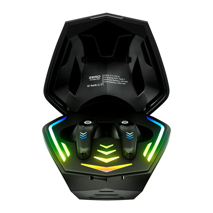 Zero Arcade 800 Gaming Earbuds – RGB Lights, 40ms Low Latency, ENC & Long Battery – Bluetooth 5.3 Earbuds for iPhone & Android SmartEshop.Pk