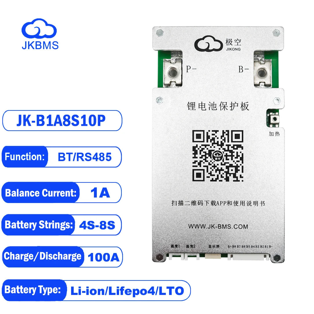 JK Smart BMS JK-B1A8S10P 100A Active Balance for LiFePO4 Battery SmartEshop.Pk