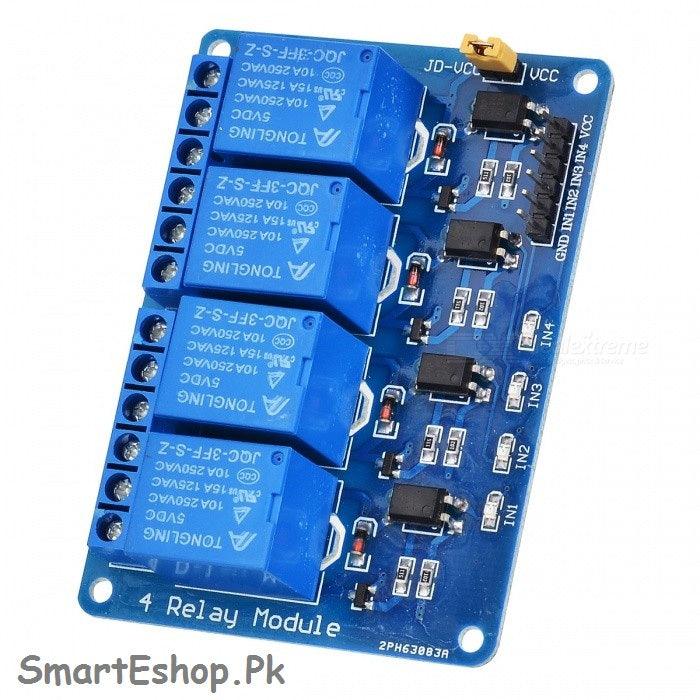 5V 4 Channel Relay Module 4-channel Relay Control Board For ArduinoRelay Module With Optocoupler Relay Output 4 Way - SmartEshop.Pk