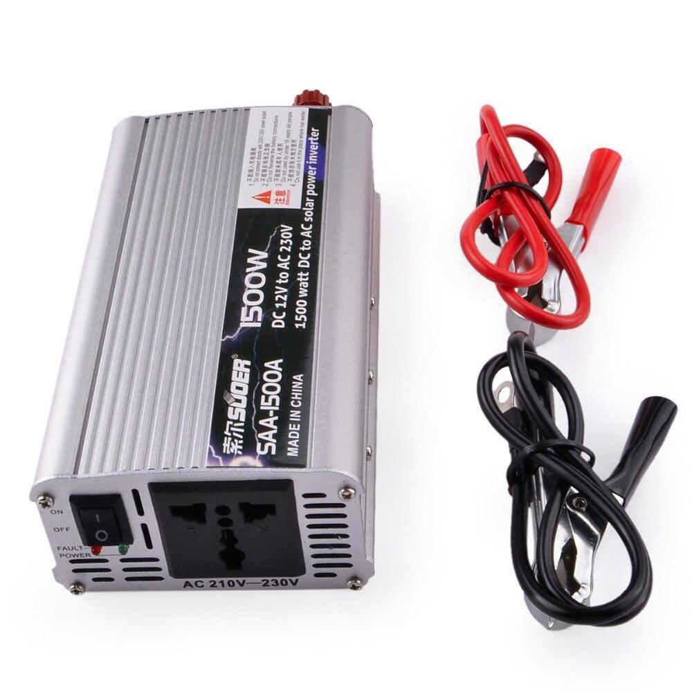 SUOER SAA-1500A 1500W DC 12V to AC 230V Power Inverter Silver - SmartEshop.Pk