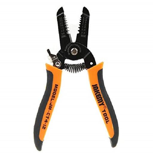 JAKEMY JM-CT4-12 Wire Stripper Clamp 7.0inch Wire Cable Side Cutter Cutting Snips Flush Pliers Nipper Terminal Crimping Tool - SmartEshop.Pk