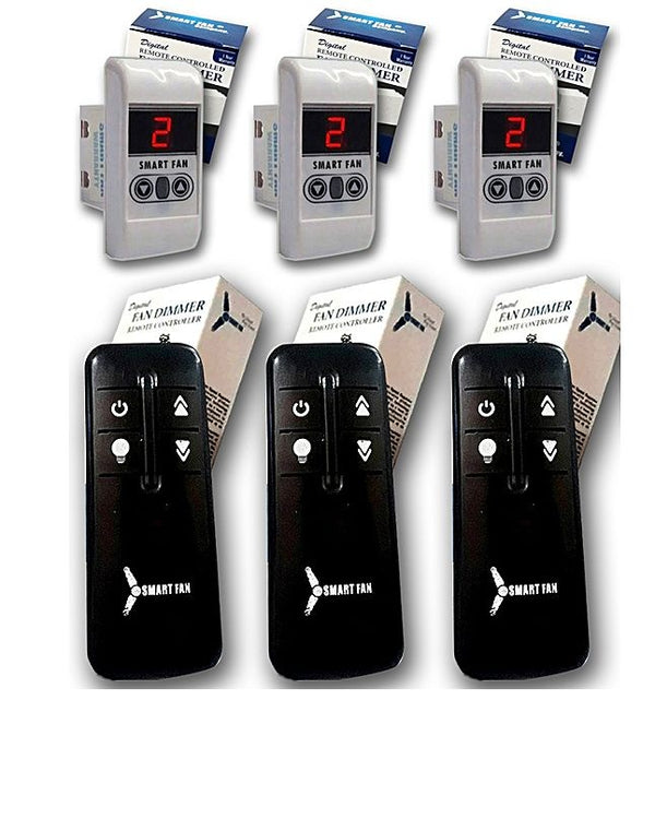 Pack Of 3 - Digital Fan Dimmer With Remote Control Feature Old (Piano) Fitting My Store