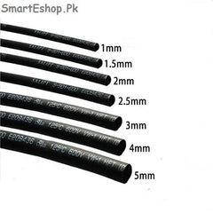 1 Meter/lot Black 2mm Diameter Heat Shrink Tubing Tube Sleeving Wrap Wire - SmartEshop.Pk