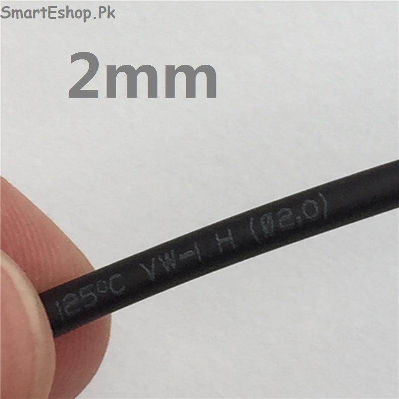 1 Meter/lot Black 2mm Diameter Heat Shrink Tubing Tube Sleeving Wrap Wire - SmartEshop.Pk