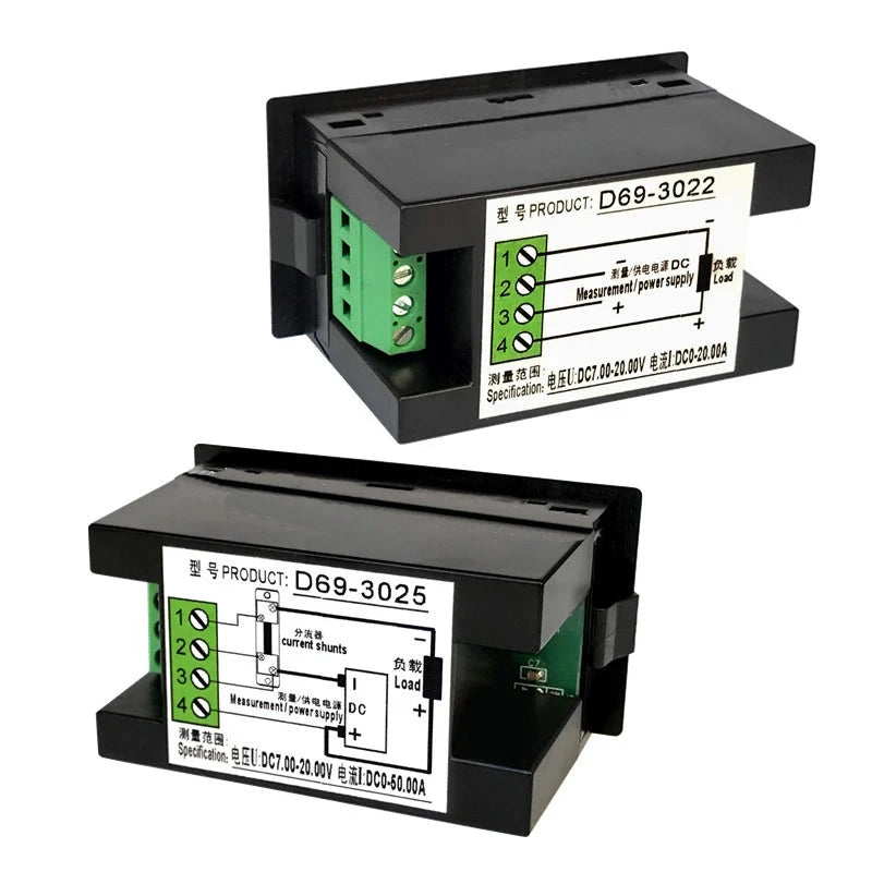 LCD 4-in-1 DC Power Energy Meter 14–600V 100A | Digital Voltmeter Ammeter Watt KWh Display for Solar & Battery Systems SmartEshop.Pk