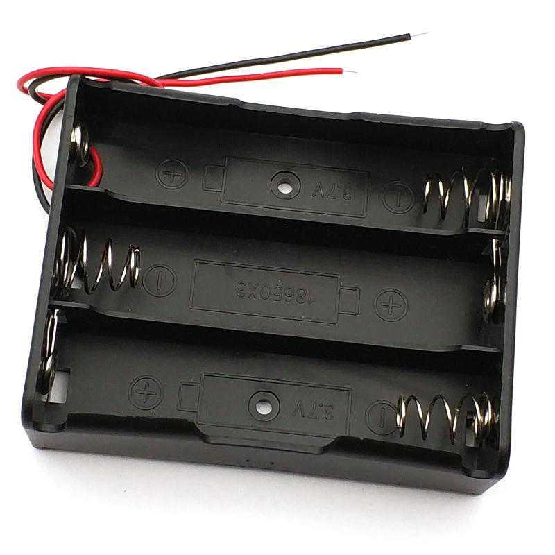 Black Plastic Storage Box Case Holder For Battery 18650 With 6″ Wire Leads 3×18650 - SmartEshop.Pk