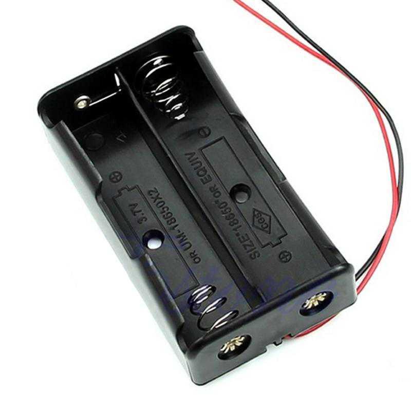 Black Plastic Storage Box Case Holder For Battery 18650 With 6″ Wire Leads 2×18650 - SmartEshop.Pk