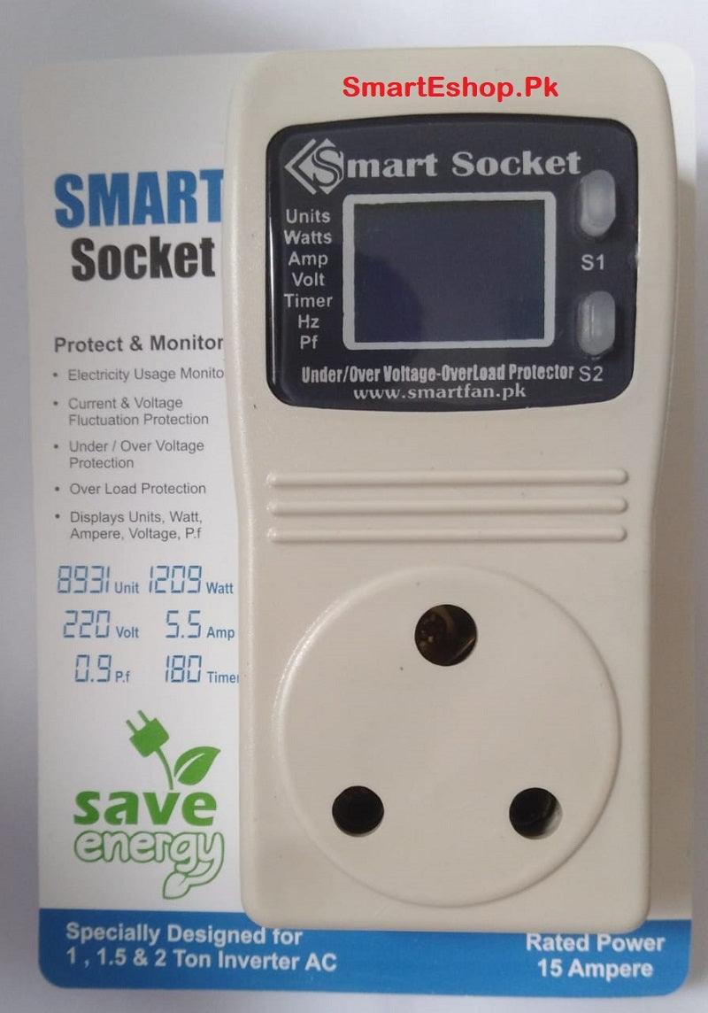 15A Smart Socket Electricity Monitor & Protector - SmartEshop.Pk