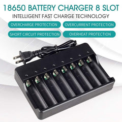 18650 Battery Charger 8 Bay for Rechargeable Batteries and Universal Smart Battery Charger for 18650 - SmartEshop.Pk