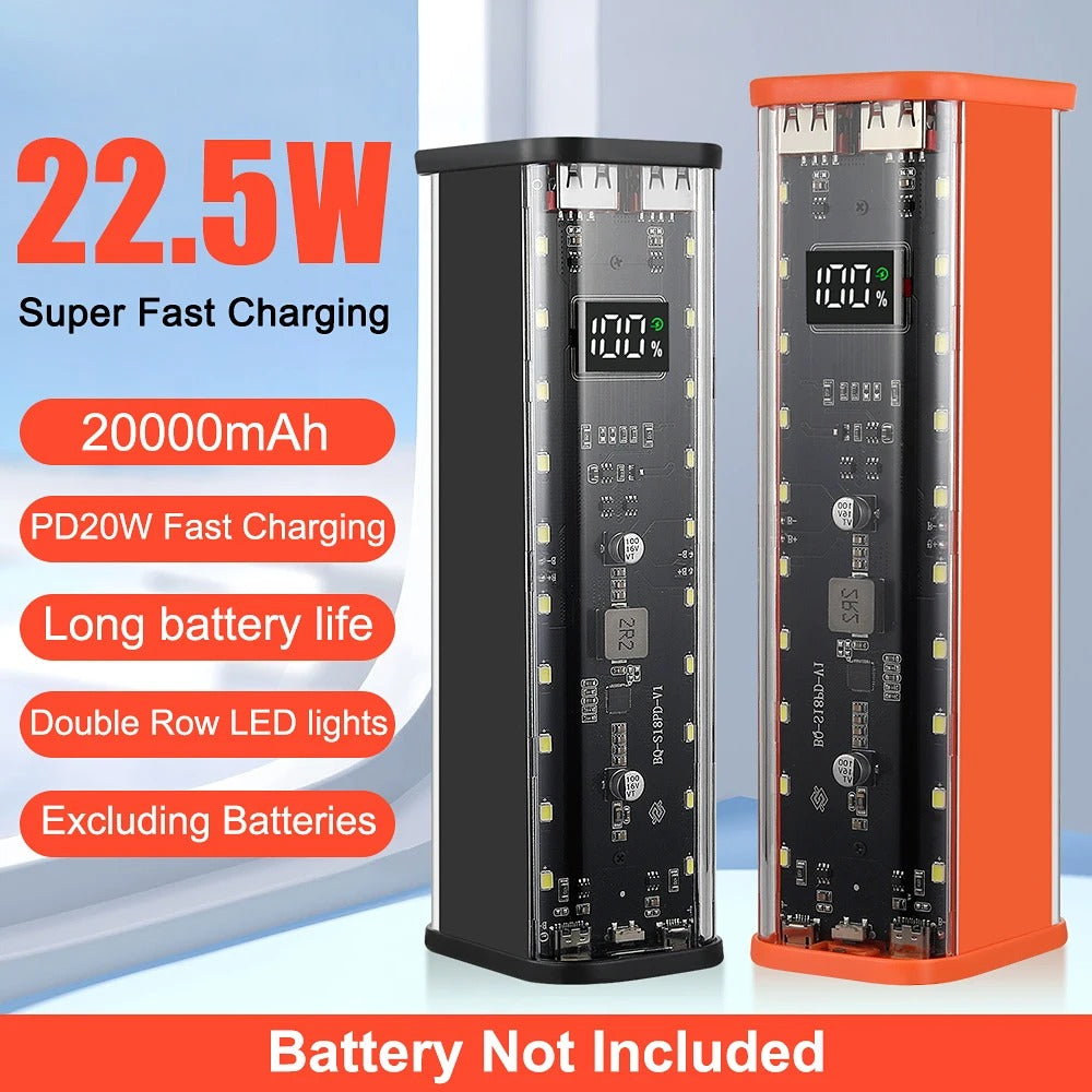 Kit De Carregador De Bateria USB Power Bank Case 18650 DIY Box Shell Kit De Carregador De Bateria USB Power Bank Case 18650 DIY Box Shell