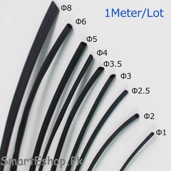 1 Meter/lot Black 10mm Diameter Heat Shrink Tubing Tube Sleeving Wrap Wire - SmartEshop.Pk