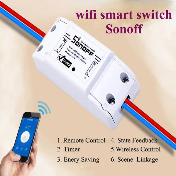 SONOFF Basic Wifi Switch for Alexa Google Home Timer 10A/2200W Wireless Remote Switch Smart Automation Module My Store