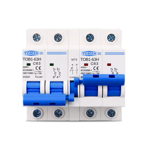 2P+2P MTS TOMZN AC Dual power Manual transfer switch Circuit breaker MCB 50HZ/60HZ (TOB1-63H) My Store