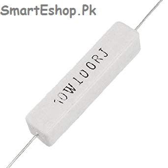 10 Watt 100 ohm Wirewound Ceramic Cement Resistor - SmartEshop.Pk