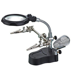 Helping Hand Soldering Iron Stand Helping Hand vise Clamp Tool Magnifying Glass - SmartEshop.Pk