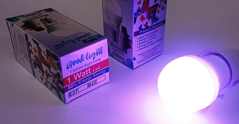 7 Colors Night Lamp with Remote Control Feature - SmartEshop.Pk