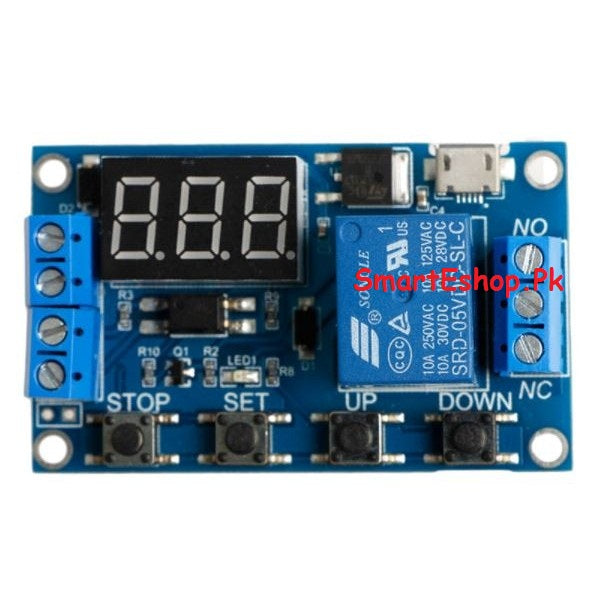 WS16 DC 6-30V Support Micro USB 5V LED Display Automation Cycle Delay Timer Control Off Switch Delay Time Relay 6V 9V 12V 24V