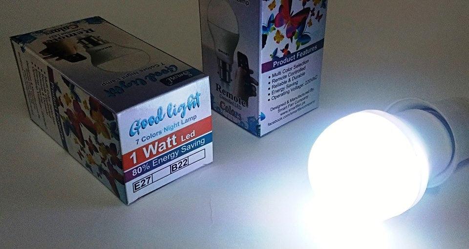 7 Colors Night Lamp with Remote Control Feature - SmartEshop.Pk