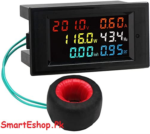 6 IN 1 80-300V AC Digital Voltmeter Ammeter Power KWH Meter Watt Meter 100A 4 Colors LCD Display My Store