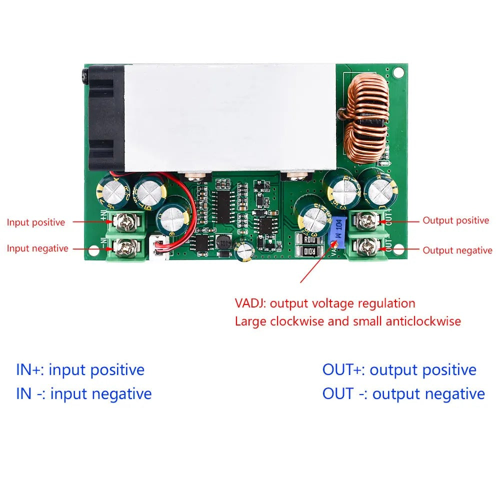 600W Buck Converter For Solar Panels High Power Step-Down Power DC-DC Buck Converter Supply Module 12-75V To 2.5-50V 25A Adjustable Regulated Power SmartEshop.Pk