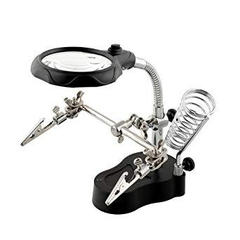 Helping Hand Soldering Iron Stand Helping Hand vise Clamp Tool Magnifying Glass - SmartEshop.Pk