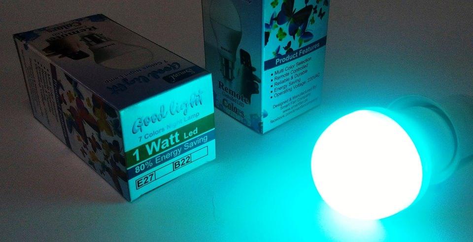 7 Colors Night Lamp with Remote Control Feature - SmartEshop.Pk