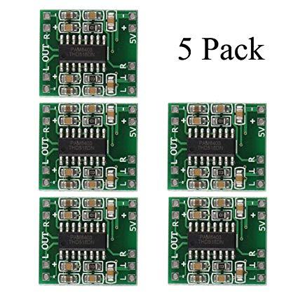 PACK OF -5-PAM8403 SUPER MINI DIGITAL AMPLIFIER BOARD 3W CLASS D EFFICIENT 2.5 TO 5V USB POWER SUPPLY - SmartEshop.Pk