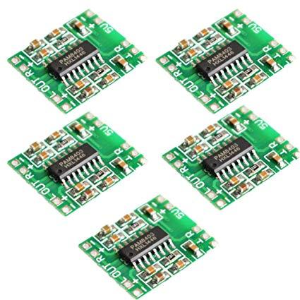 PACK OF -5-PAM8403 SUPER MINI DIGITAL AMPLIFIER BOARD 3W CLASS D EFFICIENT 2.5 TO 5V USB POWER SUPPLY - SmartEshop.Pk